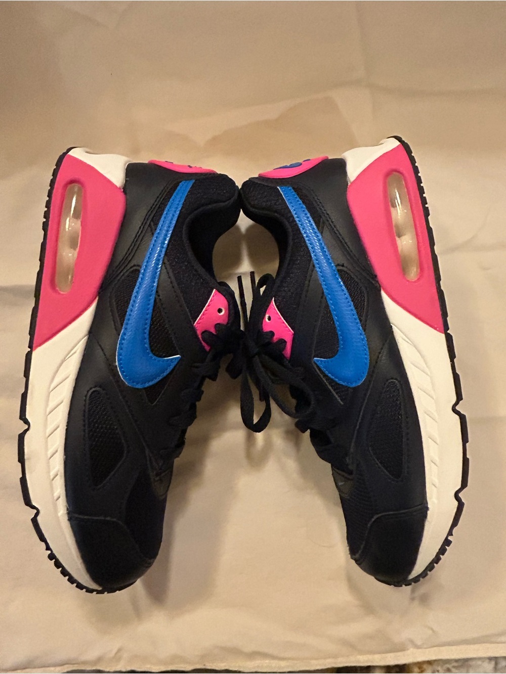 Nike AirMax Black Sneakers with Pink & Blue Accents 6y